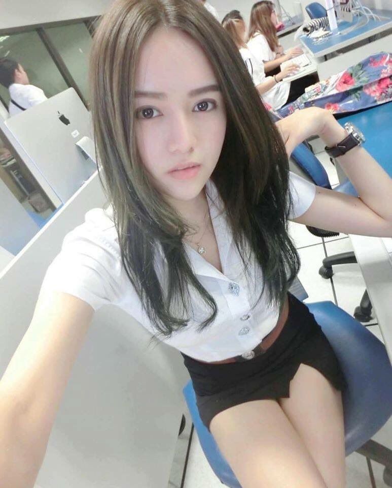 Thai girl posing in classroom