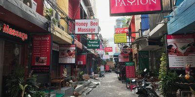 A lot of special massage shops in this lane on Sukhumvit 22