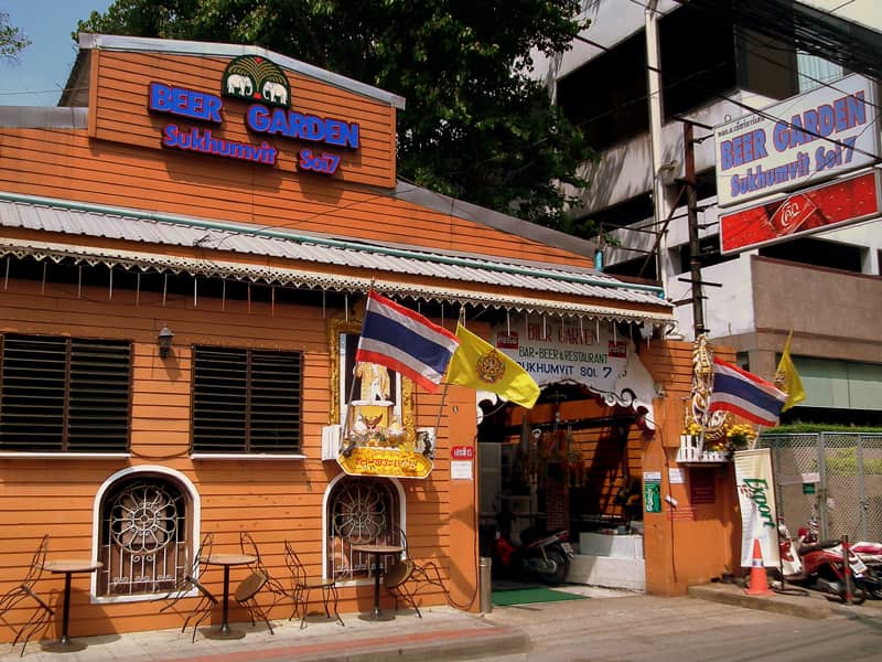 Beer garden building in Bangkok Soi 7